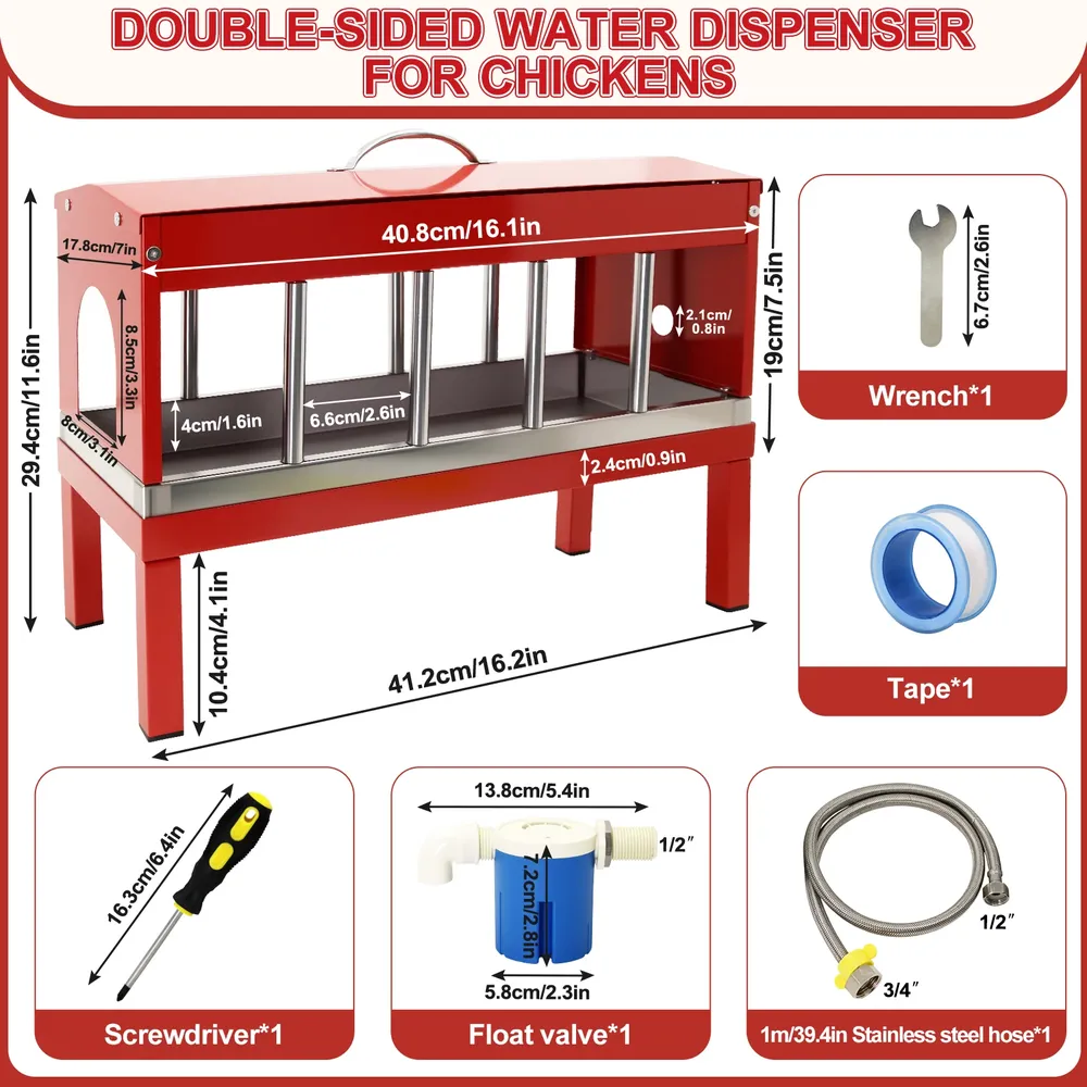 Abreuvoir automatique double face métallique pour poulets