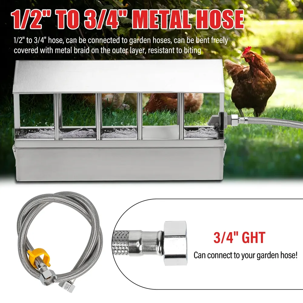 Abreuvoir automatique inox avec flotteur pour volaille