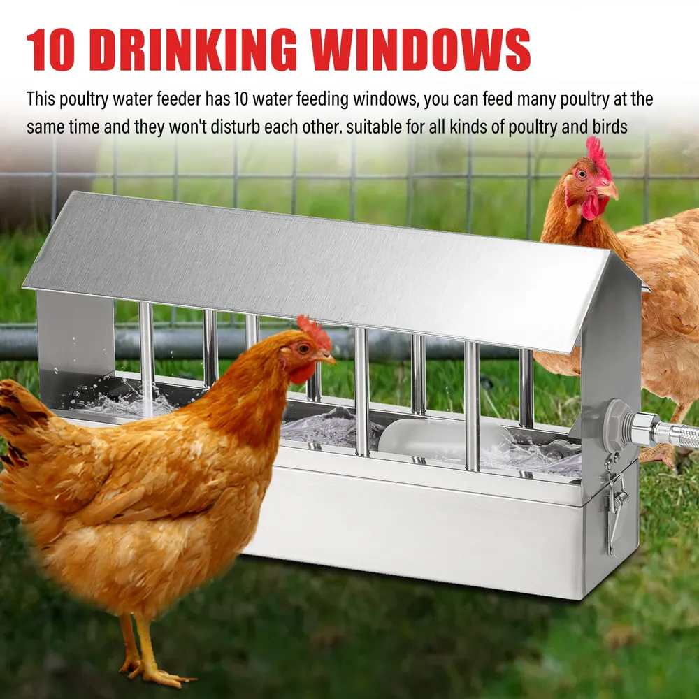 Abreuvoir automatique inox avec flotteur pour volaille