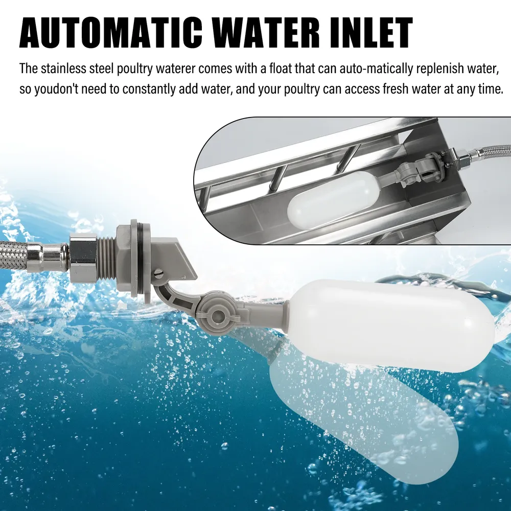 Abreuvoir automatique inox avec flotteur pour volaille