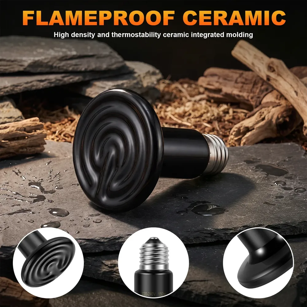 Ampoule chauffante céramique 150W pour reptiles et poussins