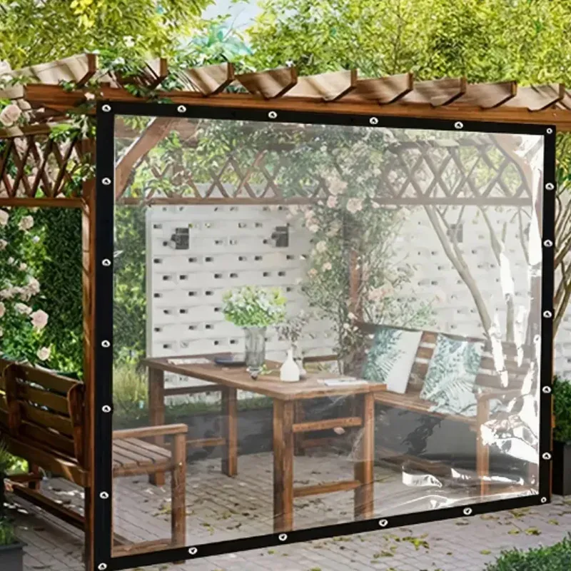 Bâche PVC transparente 1x1 à 2x3m coupe-vent anti-neige