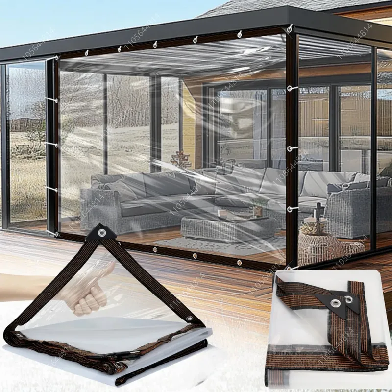 Bâche PVC transparente 2x2 à 3x3m anti-gel anti-vent
