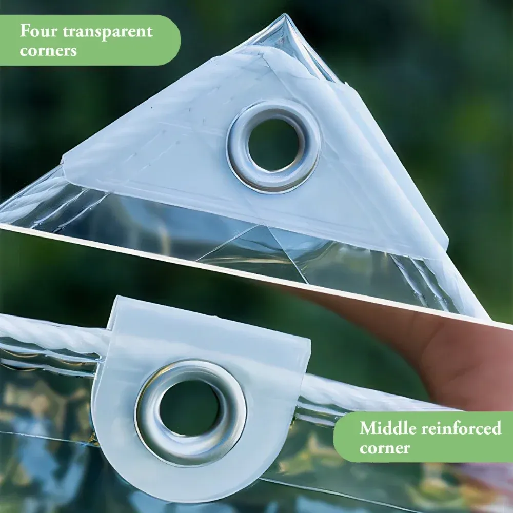Bâche transparente 1x1.5 à 2x4m robuste anti-déchirure