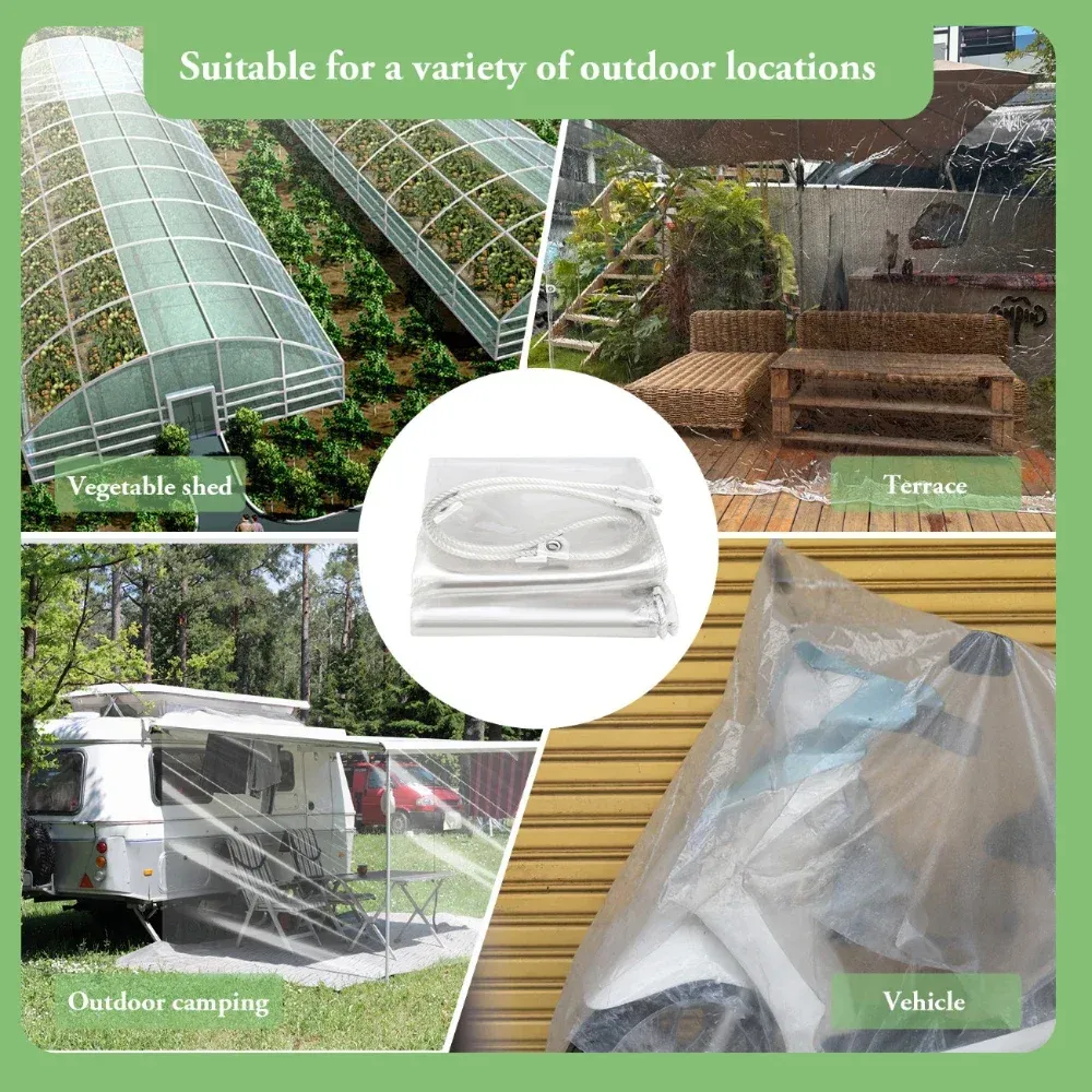 Bâche transparente 1x1.5 à 2x4m robuste anti-déchirure
