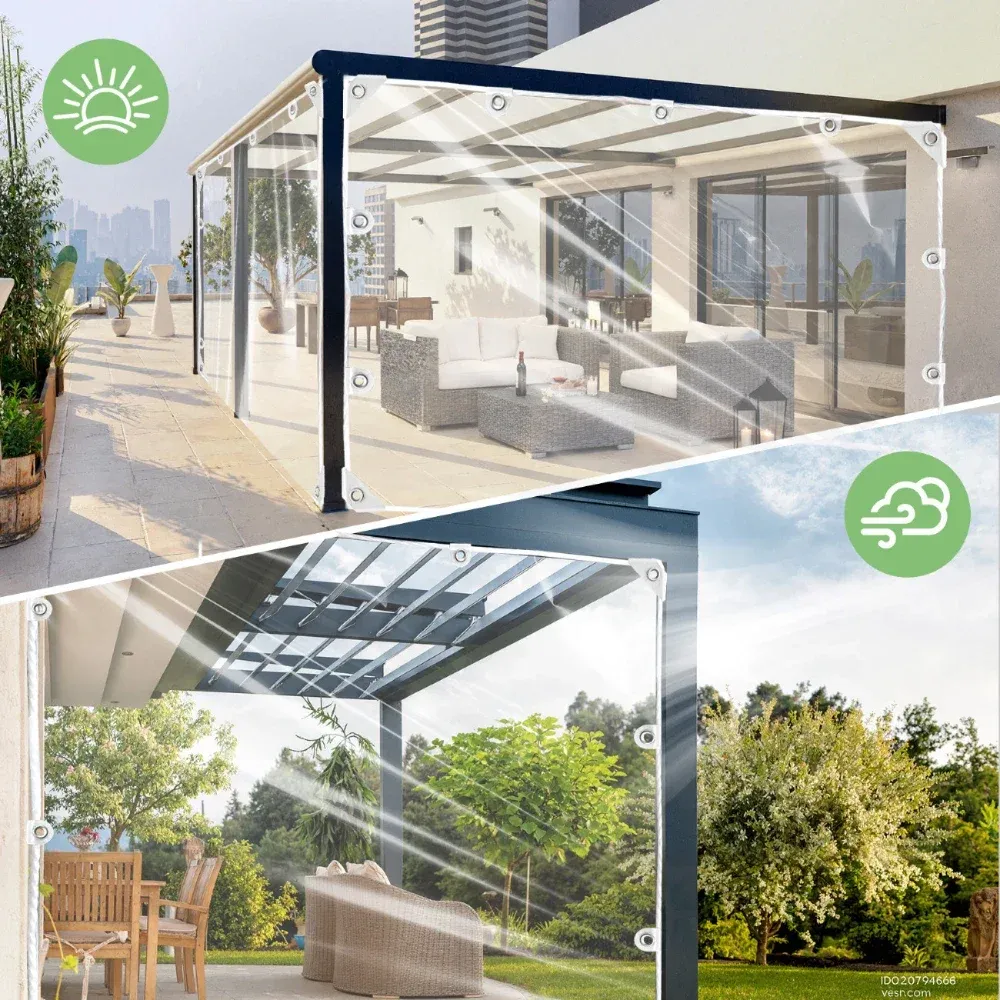 Bâche transparente 1x1.5 à 2x4m robuste anti-déchirure