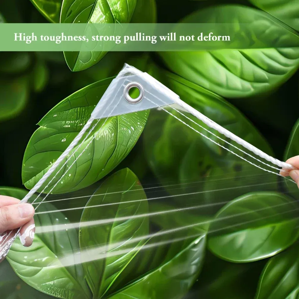 Bâche transparente 1x1.5 à 2x4m robuste anti-déchirure
