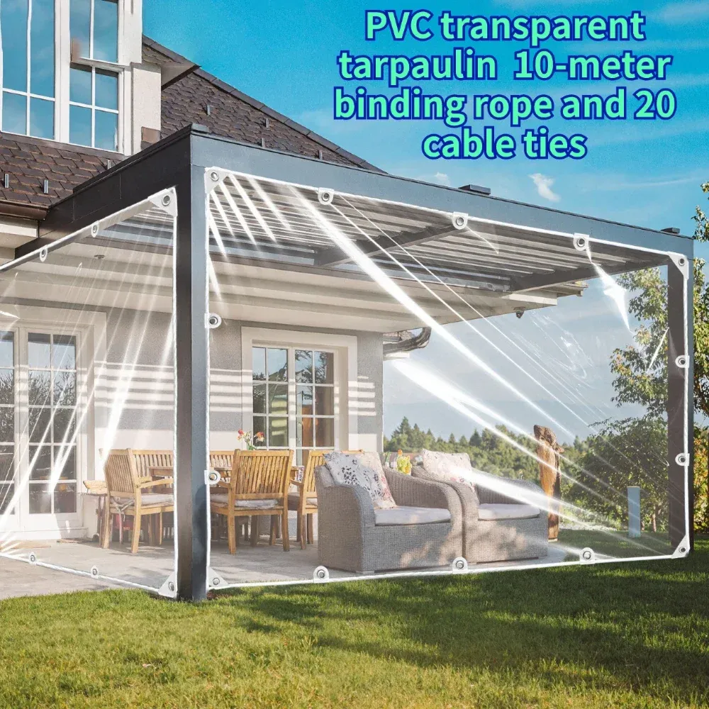 Bâche transparente 1x1.5 à 2x4m robuste anti-déchirure
