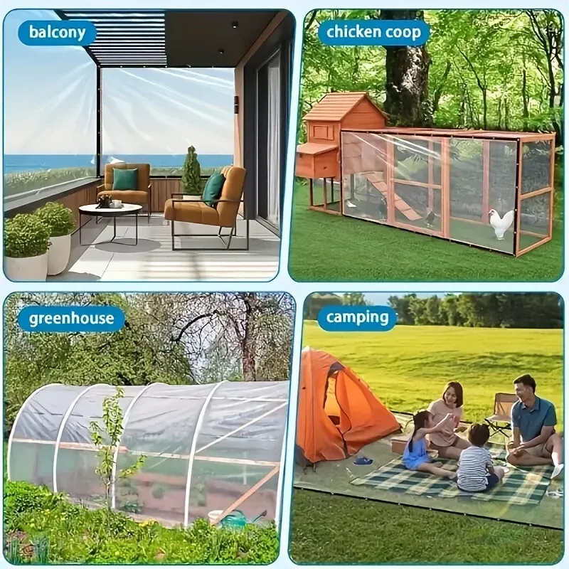 Bâche transparente 1x2 à 2x3m avec œillets jardins