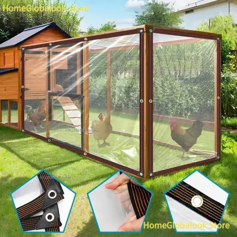 Bâche transparente 2x2m robuste pour jardin et poulailler