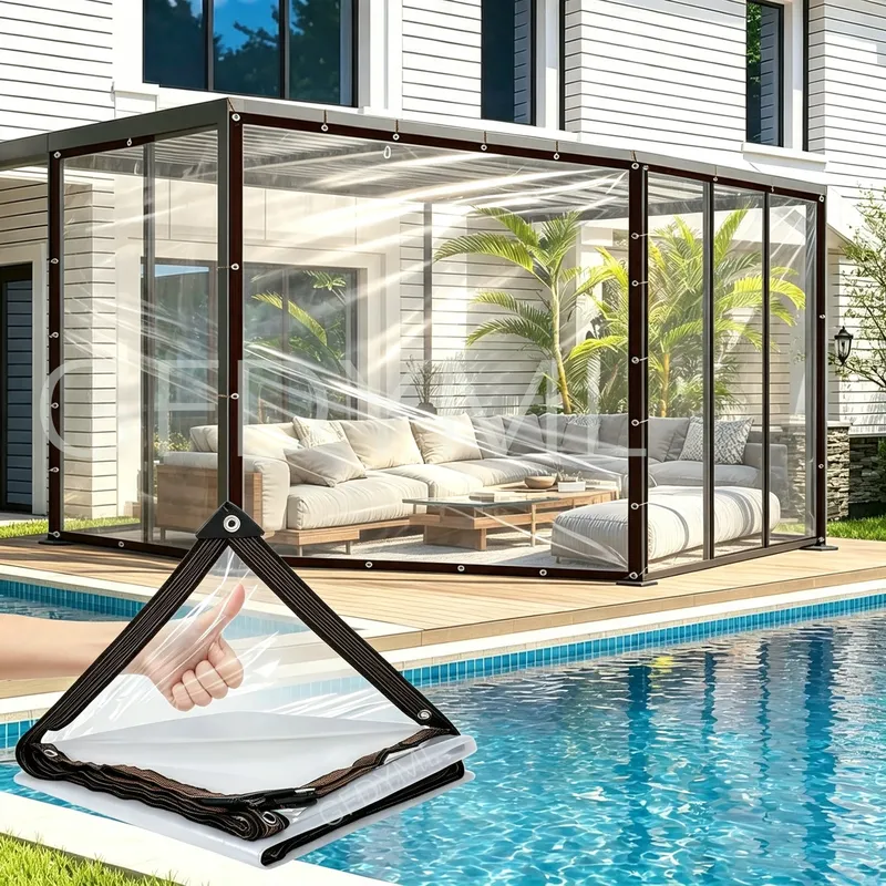 Bâche transparente avec œillets 100 à 400cm pour poulailler