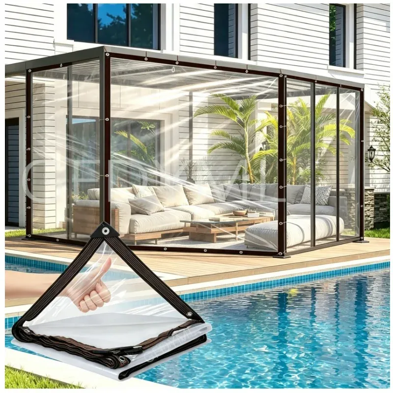 Bâche transparente avec œillets 100 à 400cm pour poulailler