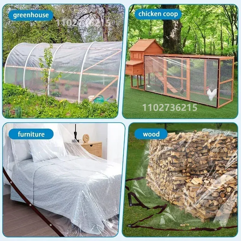 Bâche transparente épaisse 100x100 à 200x300cm imperméable