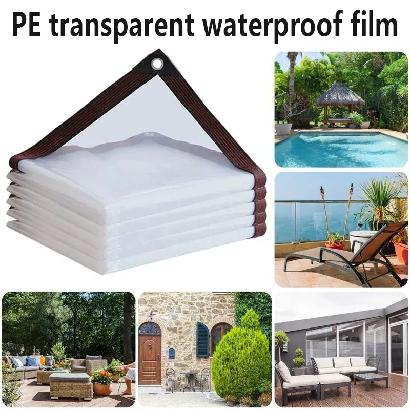 Bâche transparente épaisse 100x100 à 200x300cm imperméable