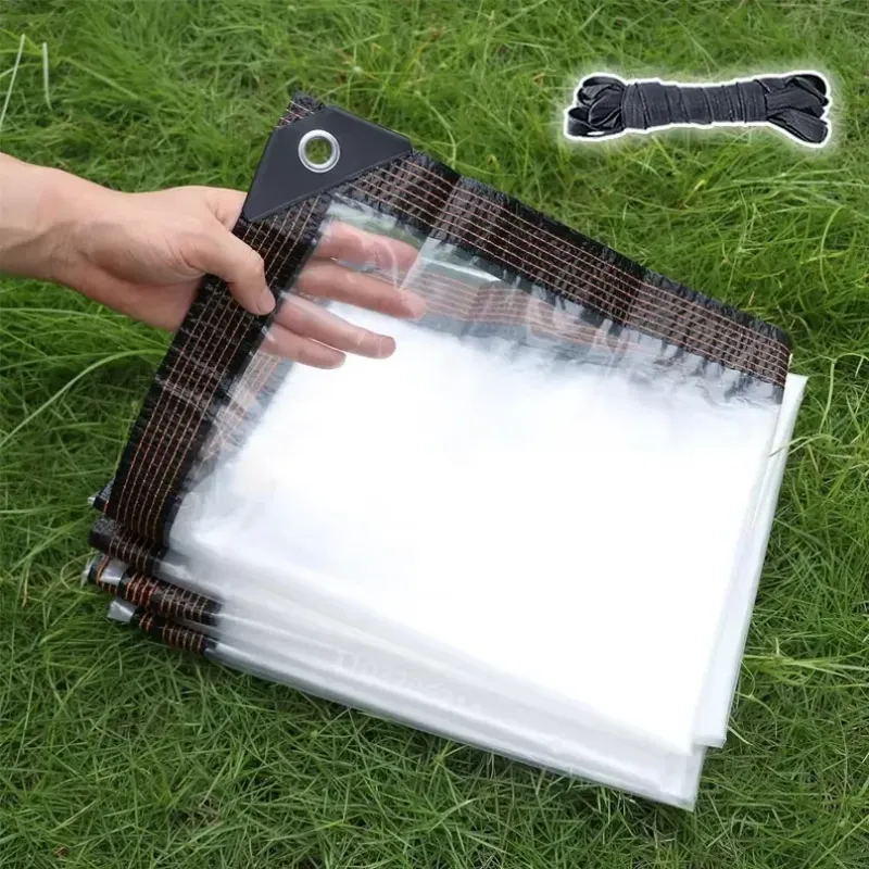 Bâche transparente épaisse 3x3m protection pluie vent