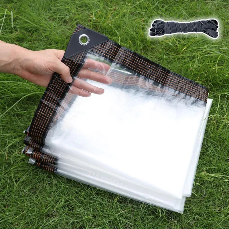 Bâche transparente épaisse 3x3m protection pluie vent