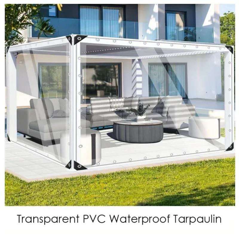 Bâche transparente PVC 100x100 à 200x300cm avec œillets