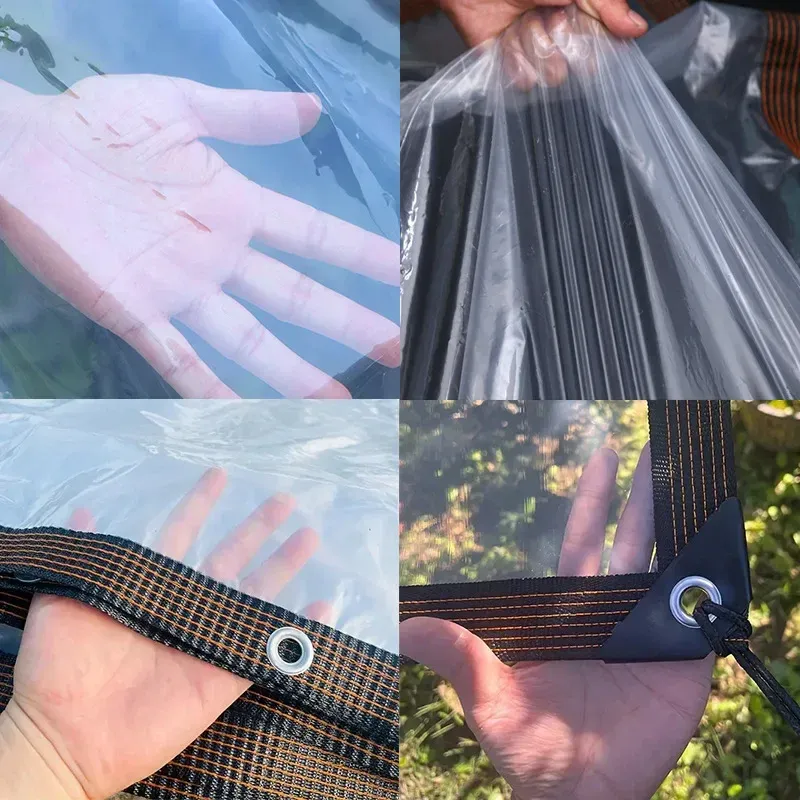 Bâche vinyle transparente 2x2 à 3x4m robuste imperméable