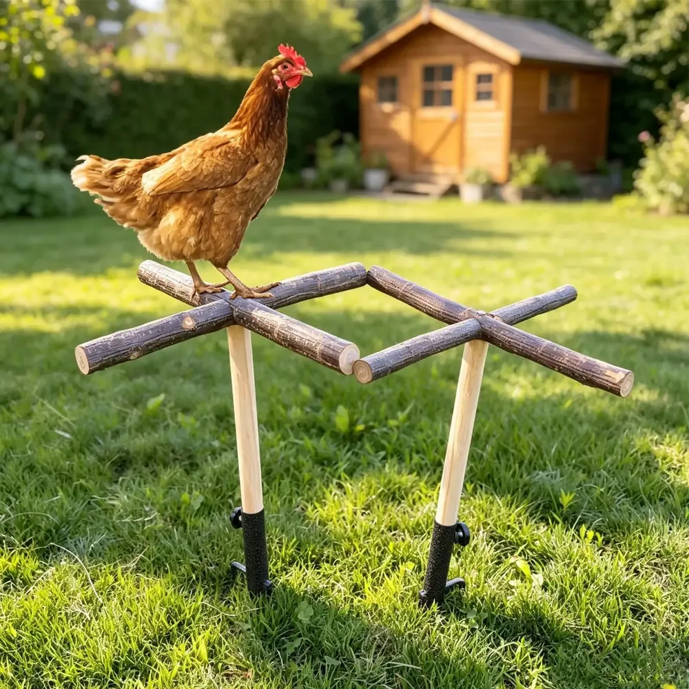 Barre de repos volailles bois pour poulailler extérieur et jardin