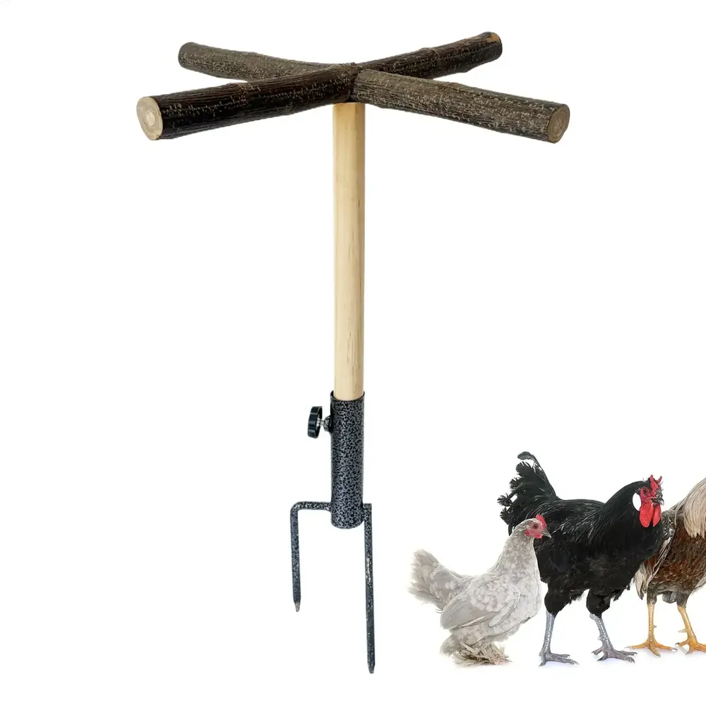 Barre de repos volailles bois pour poulailler extérieur et jardin