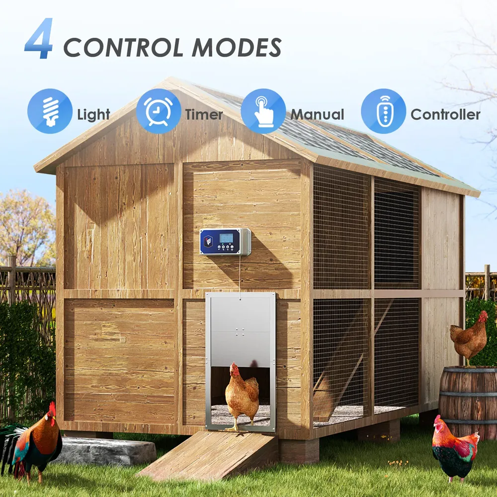 Boîte commande porte poulet télécommande minuterie lumière