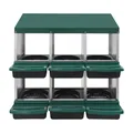 Boîte de nid de poulet 6 compartiments acier galvanisé – Couleur vert