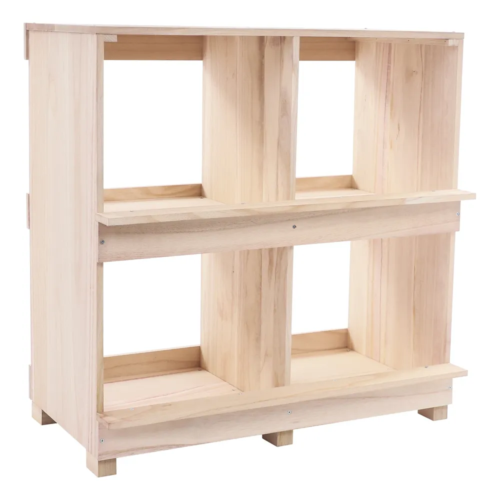 Boîte de ponte en bois 4 ou 6 compartiments avec perchoir