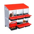 Boîte nidification poules 6 à 8 trous avec pieds mobile – Couleur 6Hole red