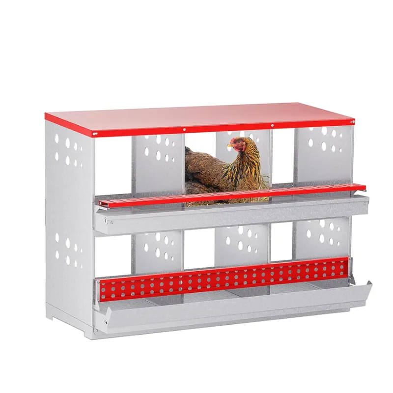 Boîte nidification poules 6 compartiments métal à dérouler