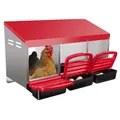 Boîtes gigognes poulailler 3 trous avec tiroir de collecte œufs – Couleur Rouge
