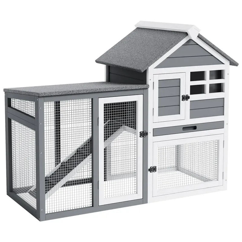 Cage lapin bois 2 étages 45 x 20 x 36 pouces