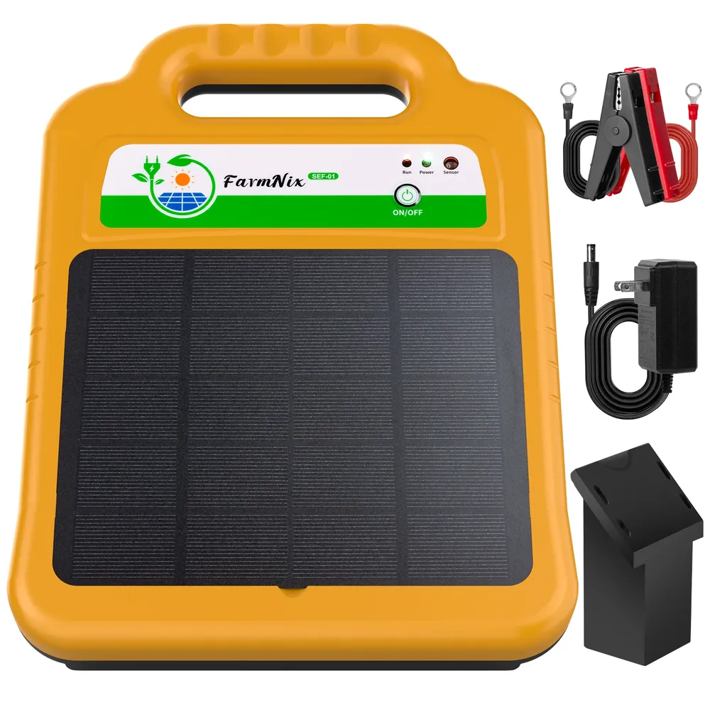 Chargeur clôture électrique solaire 16 km 0,2 J antivol