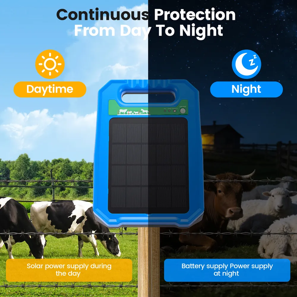 Chargeur solaire 5 km, IP65, panneau 10 W pour bétail