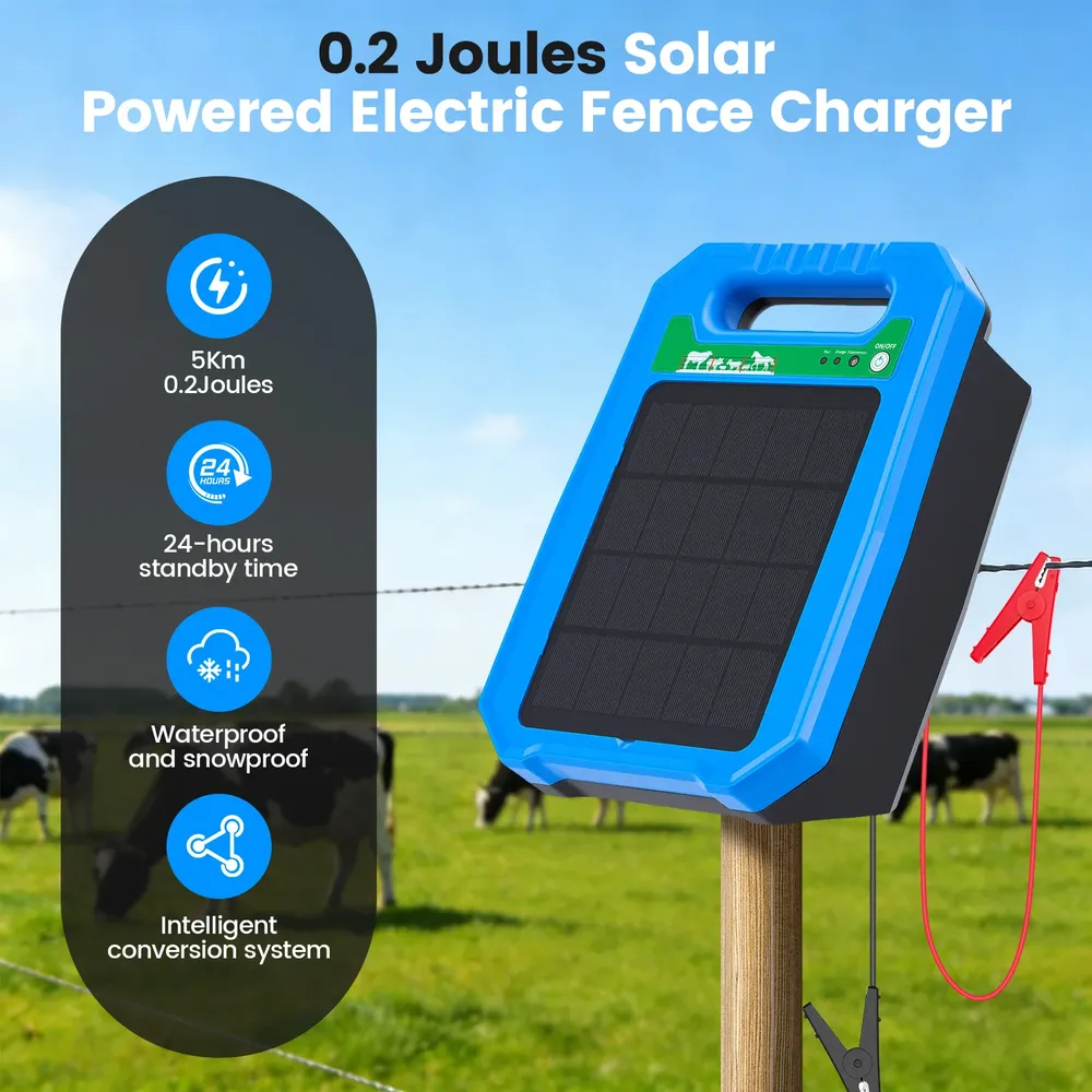 Chargeur solaire 5 km, IP65, panneau 10 W pour bétail