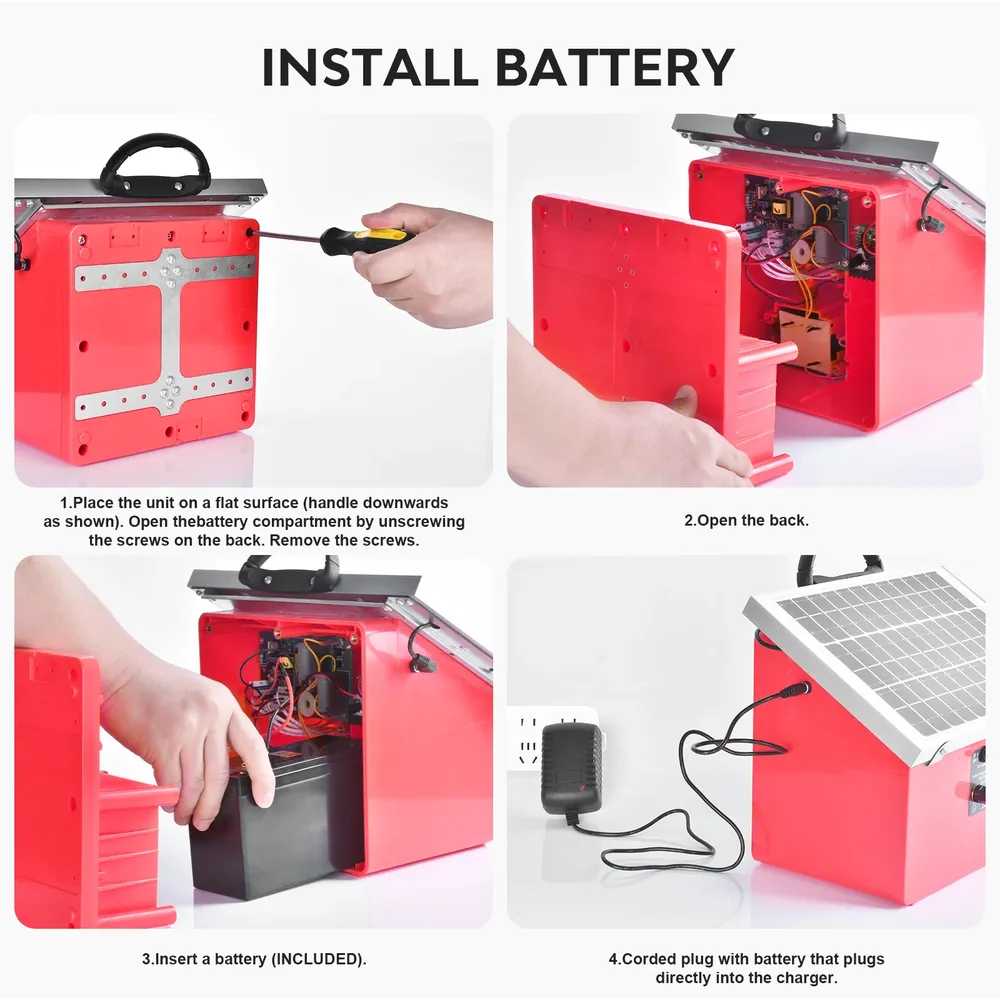 Chargeur solaire clôture électrique 32 km avec affichage batterie