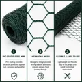 Clôture en treillis métallique PVC vert pour jardin et poulailler – 3