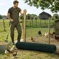 Clôture en treillis métallique PVC vert pour jardin et poulailler – 5