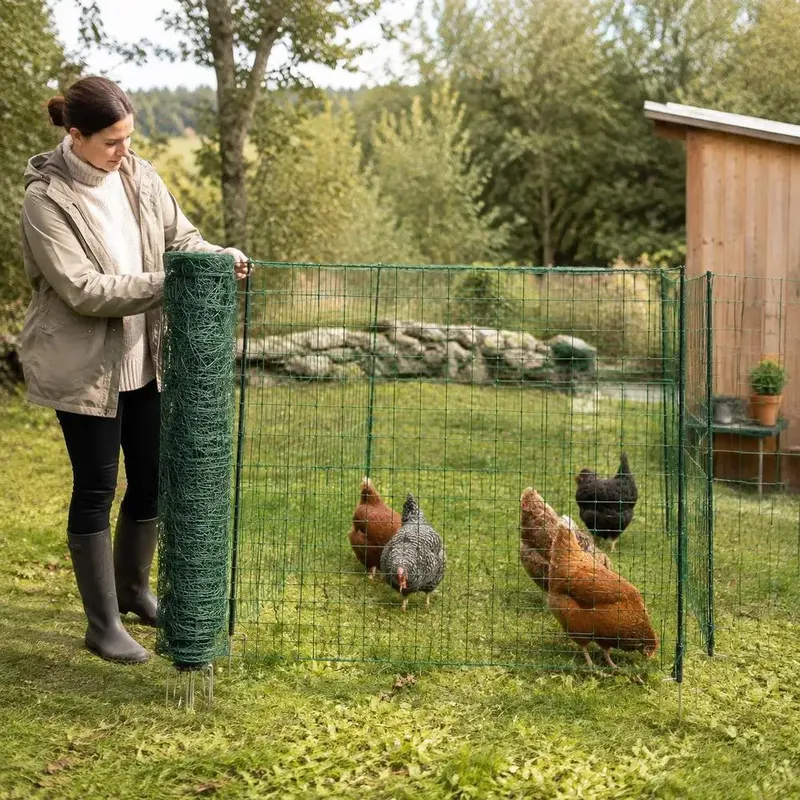 Clôture portable filet 25x1,05m pour volailles et chiens