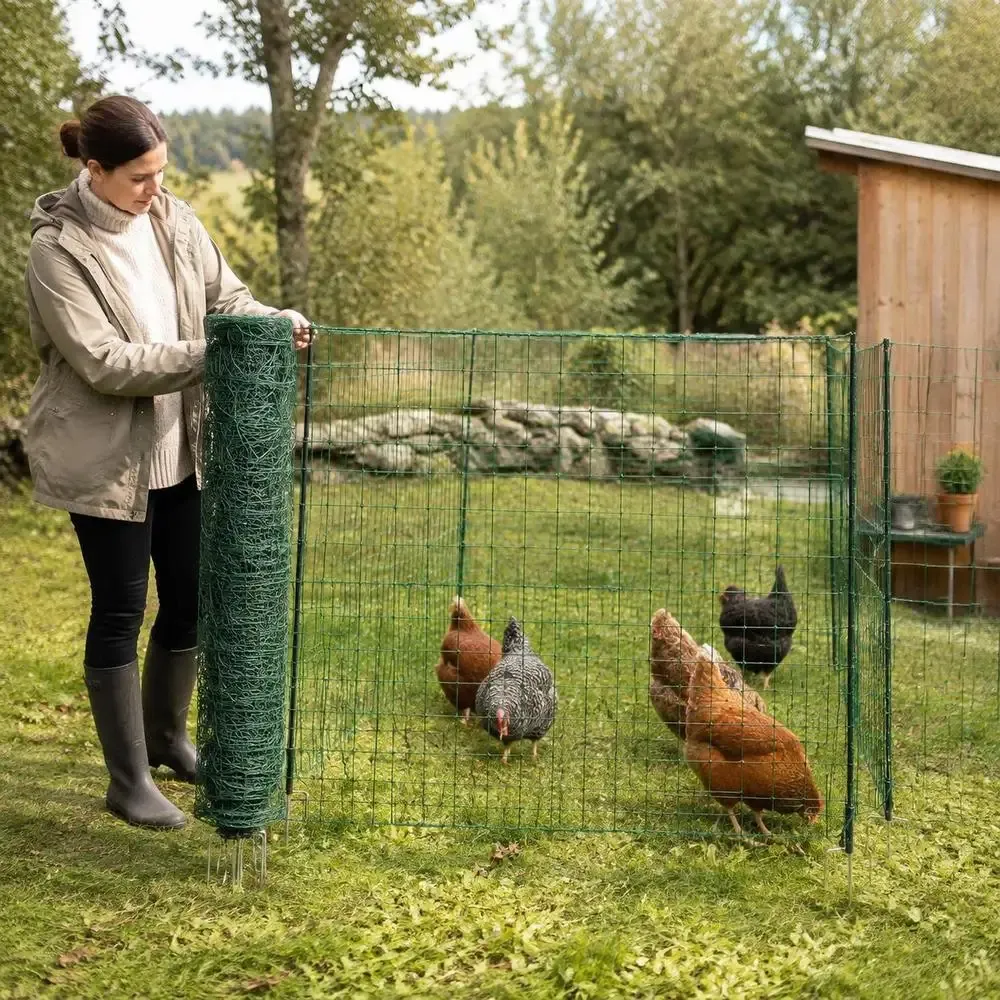 Clôture portable filet 25x1,05m pour volailles et chiens