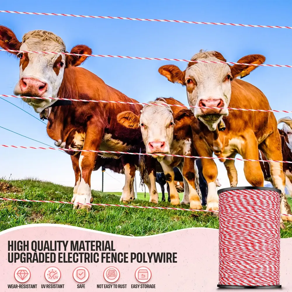 Corde polywire 200 à 500 m pour clôture électrique animale