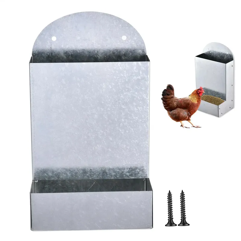 Distributeur automatique grain pour volailles avec support
