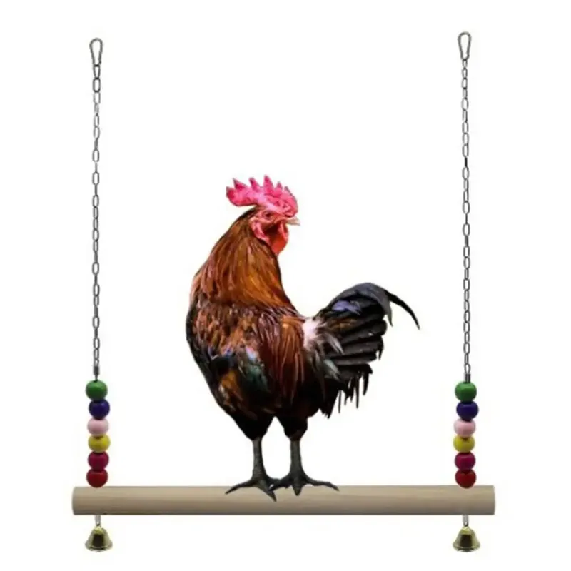 Échelle oiseaux perchoir bois balançoire poulets accessoires cage