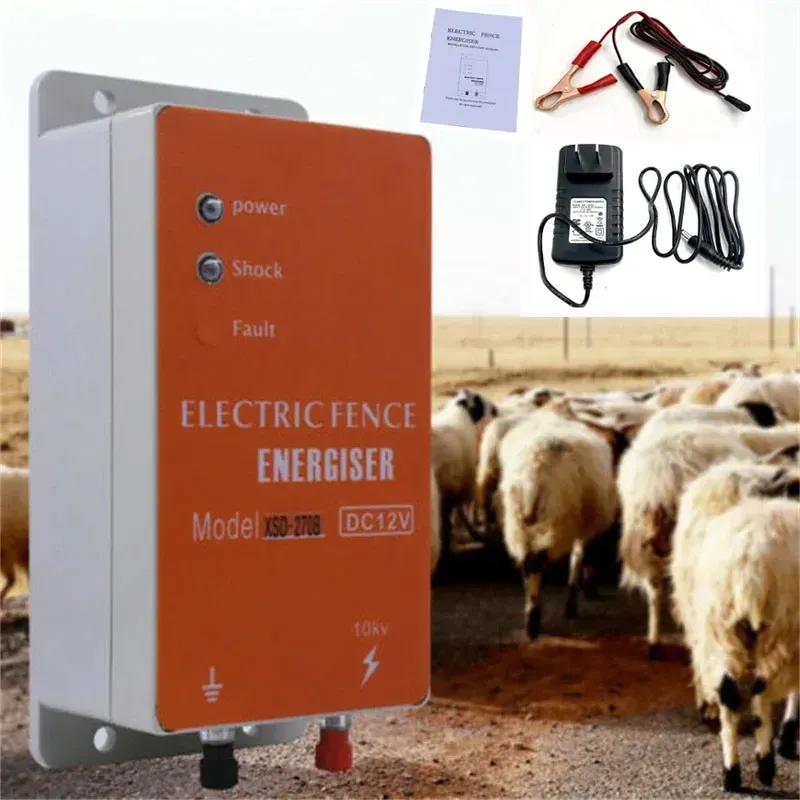 Électrificateur 12 V CC, 0,5 à 1 J, solaire pour animaux