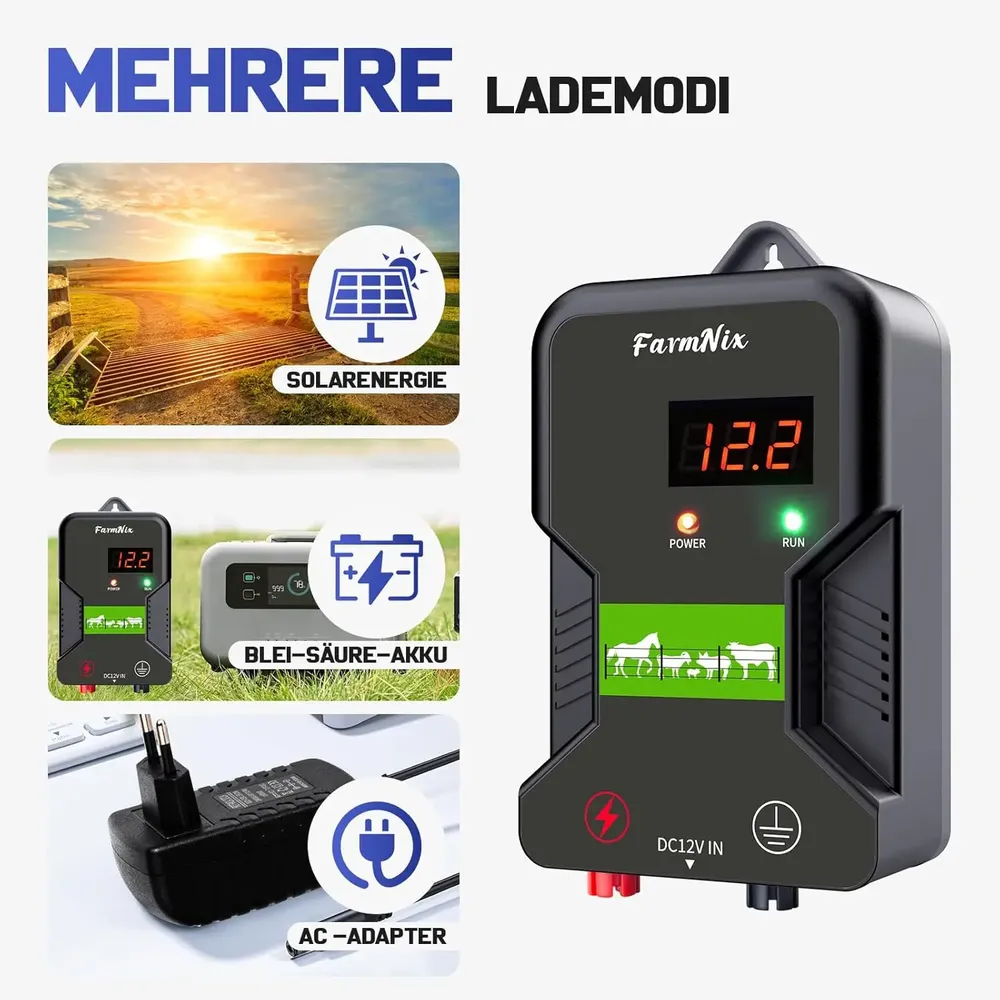 Électrificateur 15 km, 12 kV, pour bétail et animaux