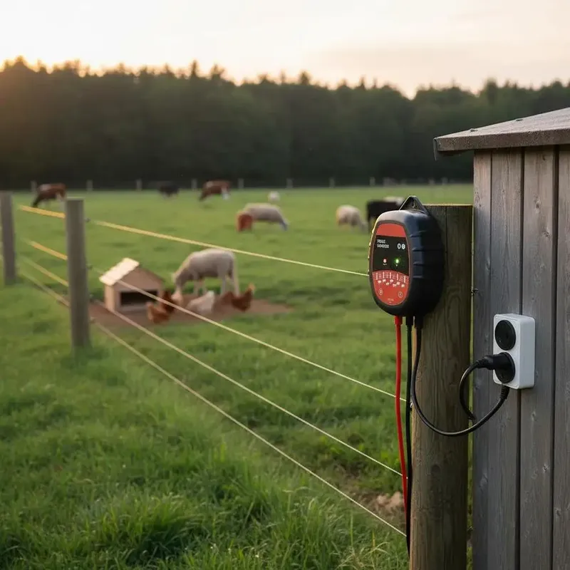 Électrificateur de clôture 10 kV, 1 J, alimentation AC/DC, 3 km