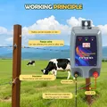 Électrificateur de clôture 15 km, 12 V, 2 J pour bétail – 6
