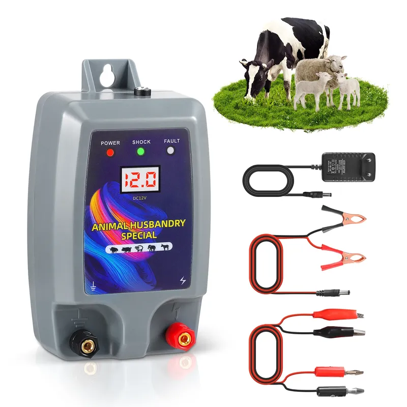 Électrificateur de clôture 15 km, 12 V, 2 J pour bétail