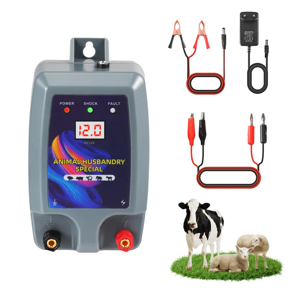 Électrificateur de clôture 15 km, 12 V, 2 J pour bétail