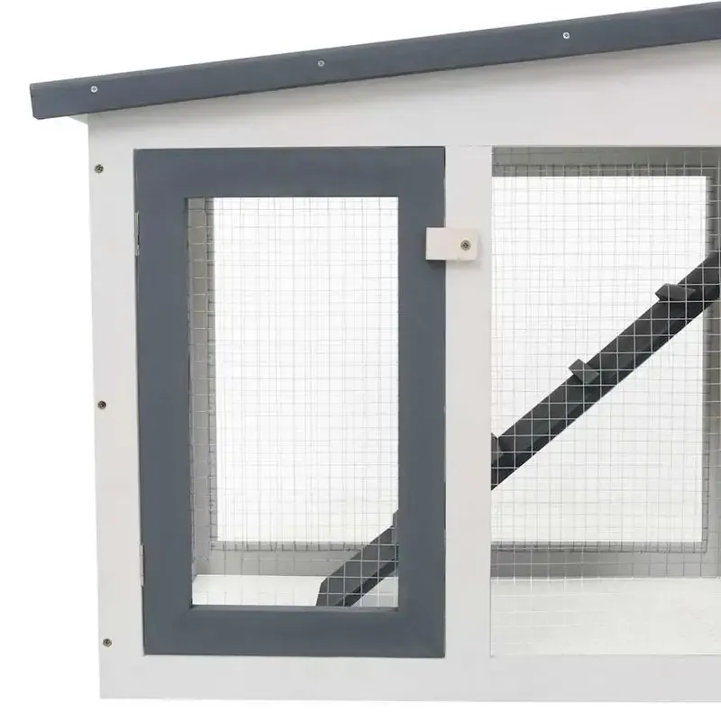 Enclos extérieur en bois pour lapins et poulets