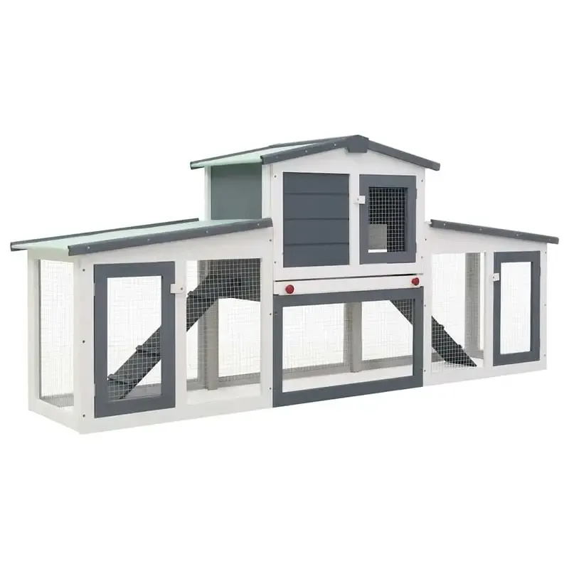 Enclos extérieur en bois pour lapins et poulets